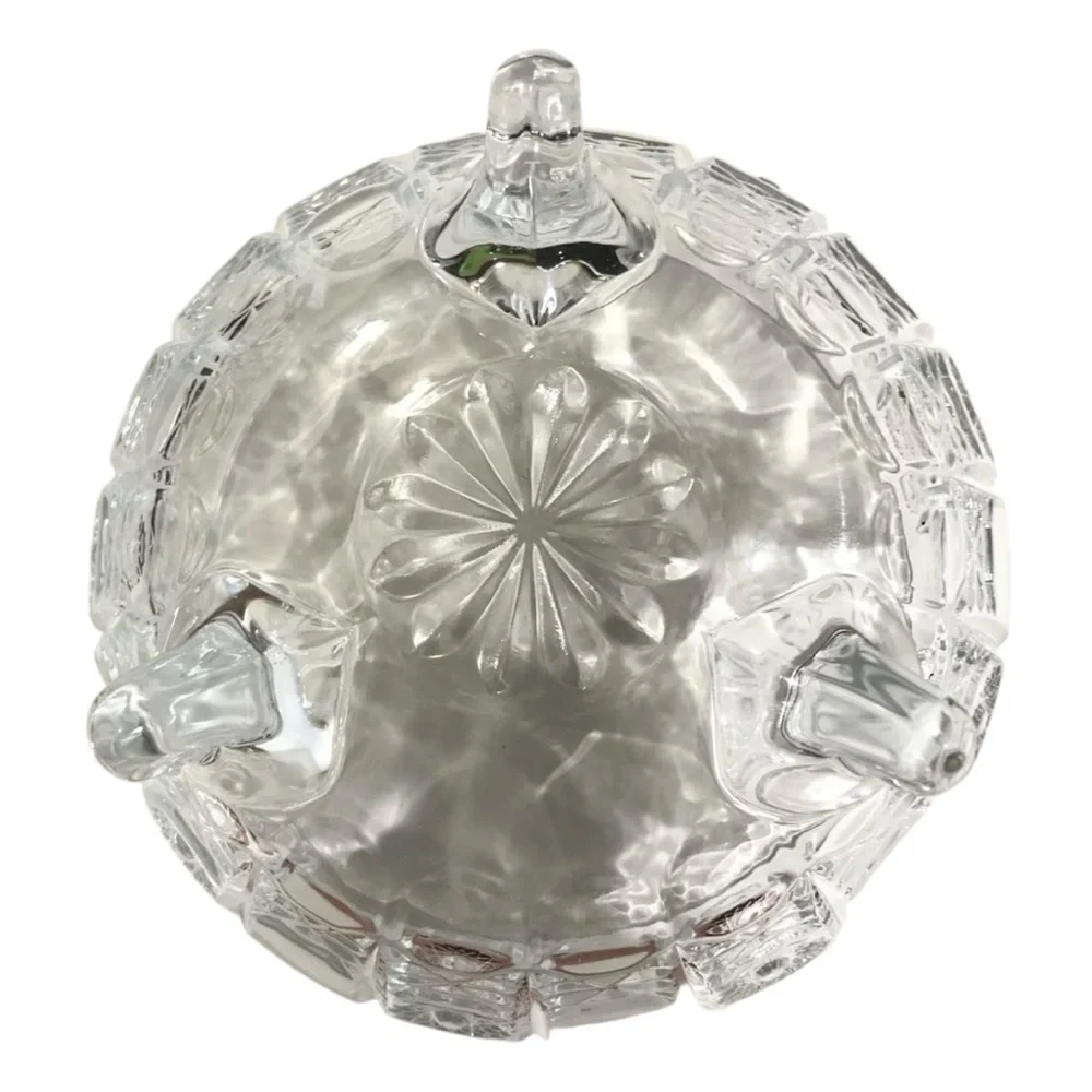 Vintage 1964 Delisoga 3-Footed Diamond Cut Starburst Pattern Candy Dish